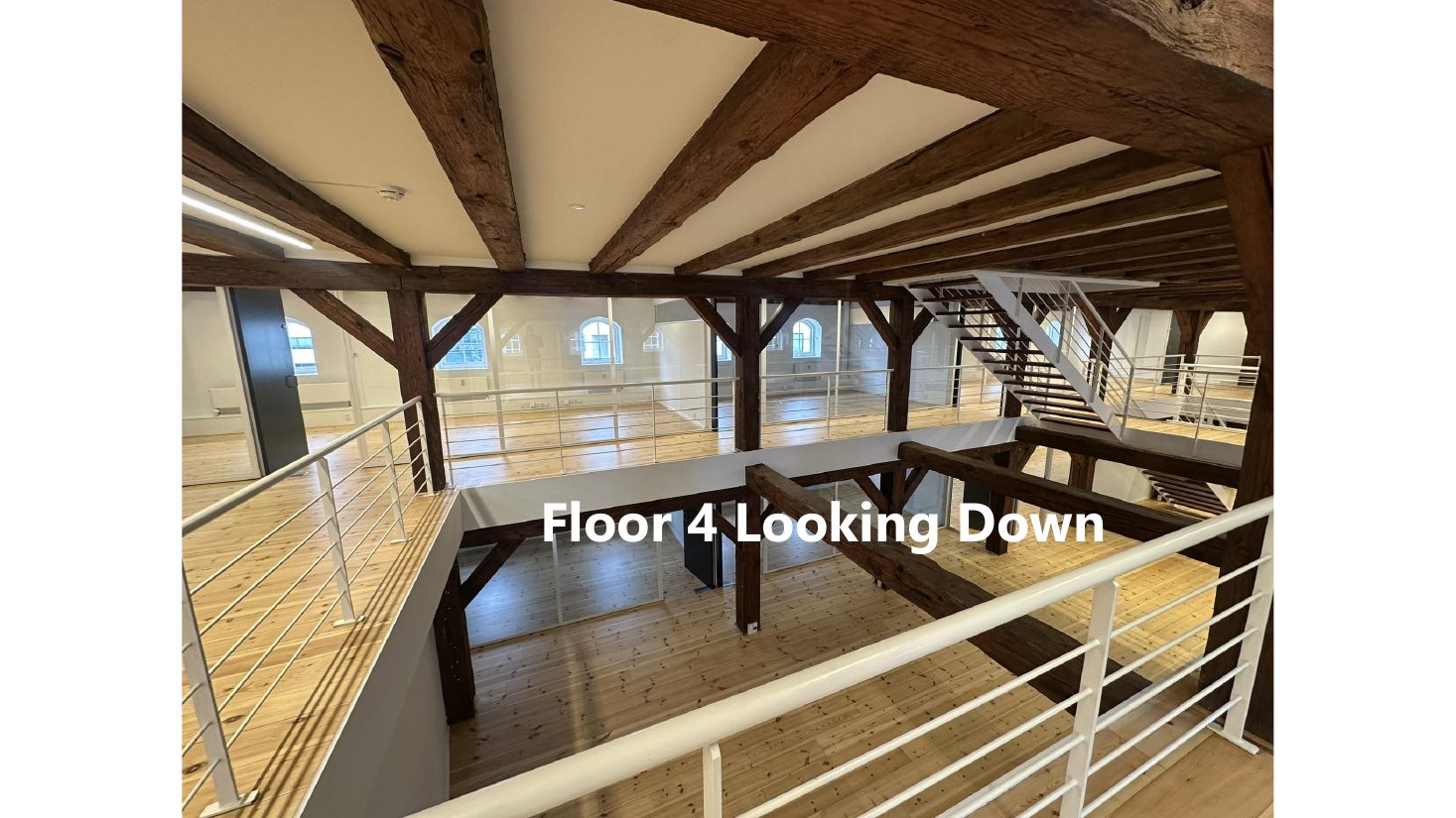 Unfurnished interior: Floor 4 looking down into the atrium